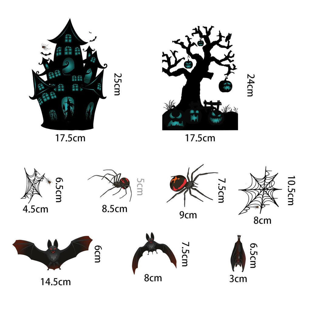 Halloween window sticker set, 6 sheets of window film