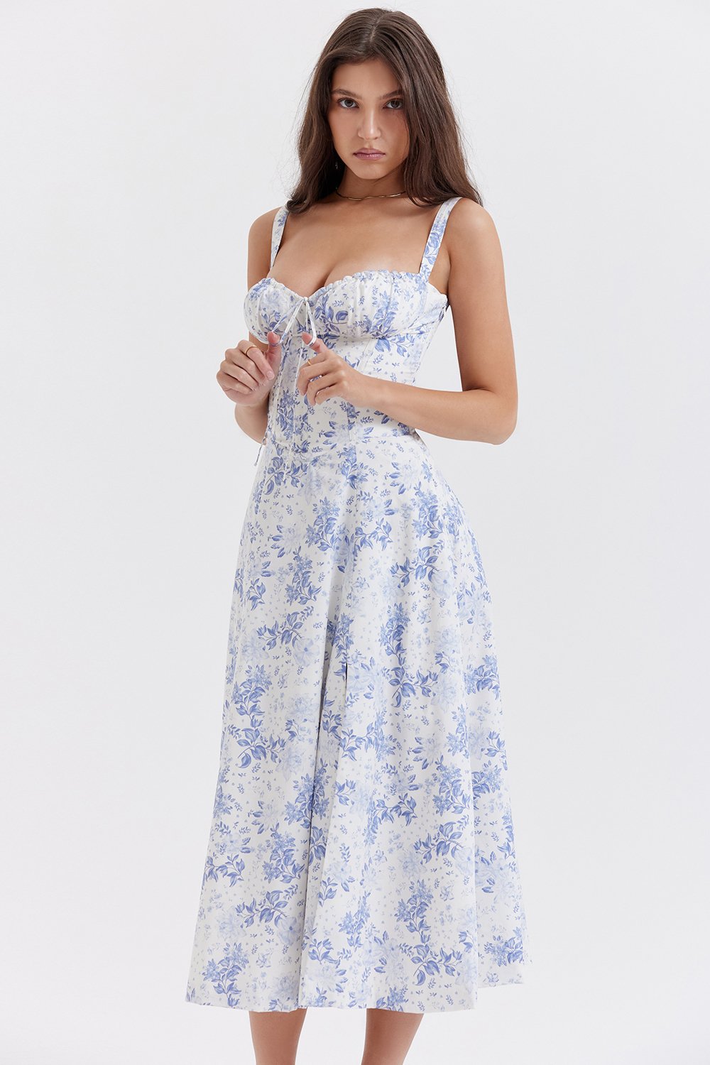 PRINT BUSTIER SUNDRESS